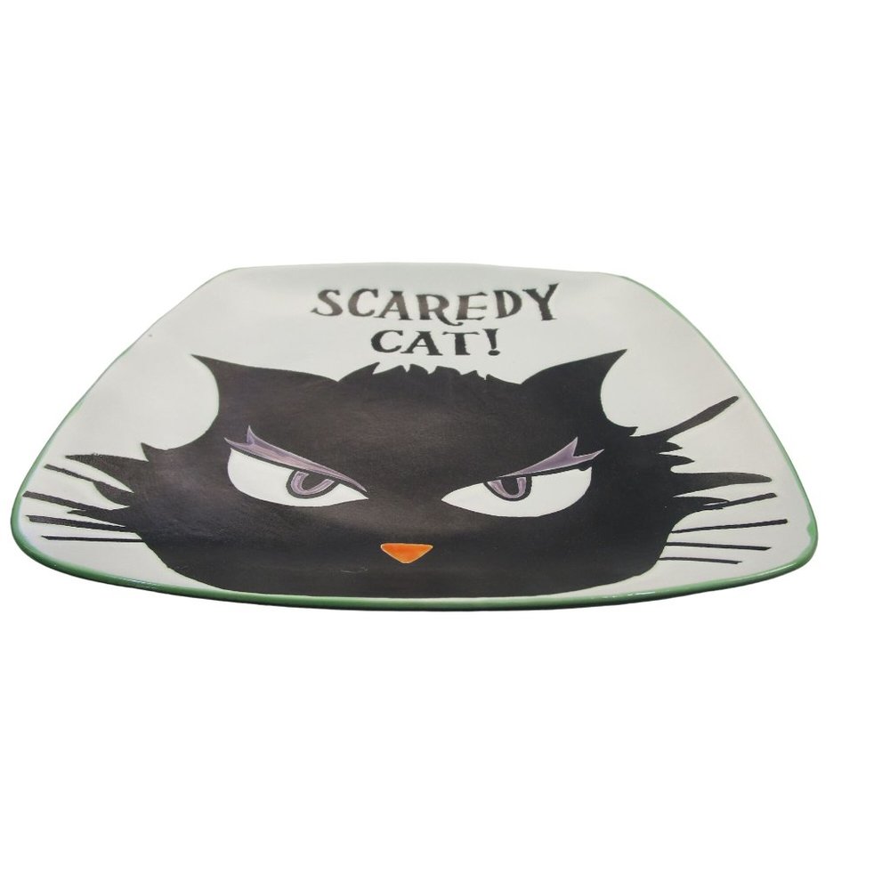 Sacrdy Cat Square Plate by Eli and Ana Handmade Ceramics 2018 GUC - Picture 7 of 12